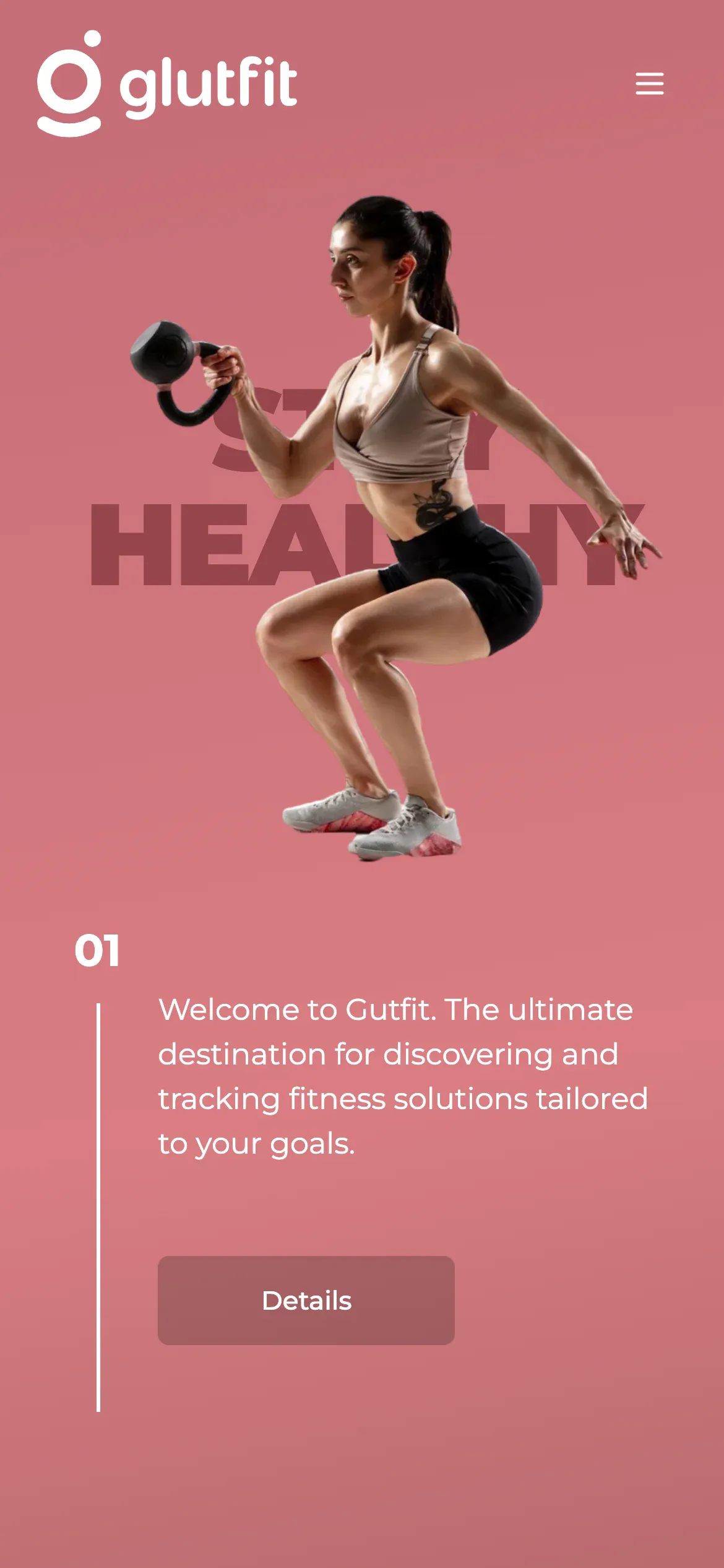 The Glutfit website on a phone.
